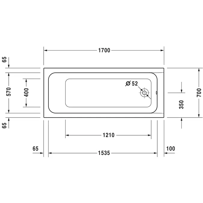 D-Code Bathtub White  1700x700 mm - 700098