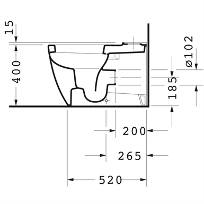 ME by Starck Toilet close-coupled White High Gloss 650 mm - 217009