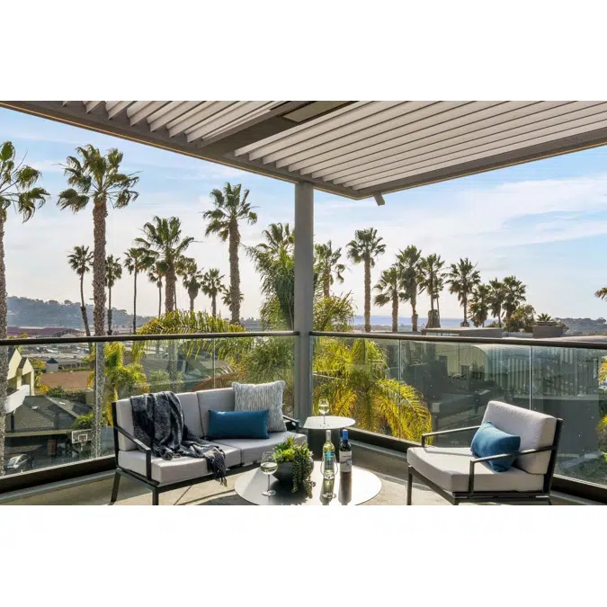 Signature Louvered Roof Pergola Palm Tree Paradise