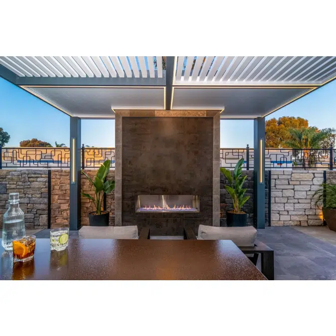 Signature Louvered Roof Pergola Courtyard