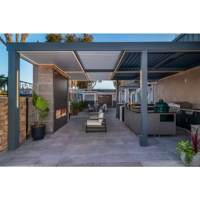 Signature Louvered Roof Pergola Courtyard