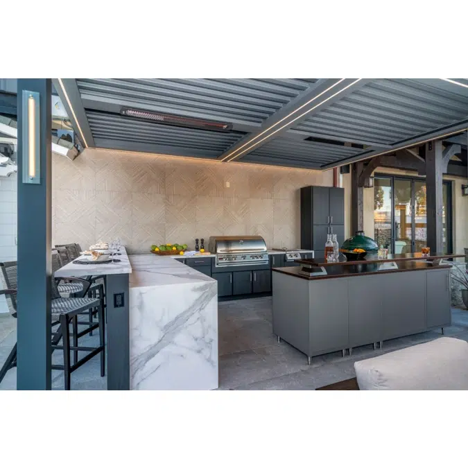 Signature Louvered Roof Pergola Courtyard