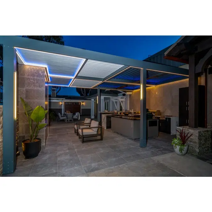Signature Louvered Roof Pergola Courtyard