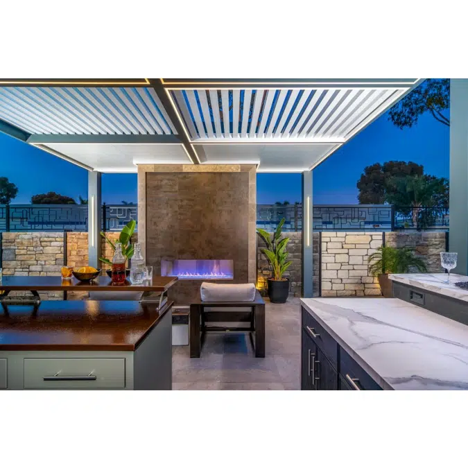 Signature Louvered Roof Pergola Courtyard