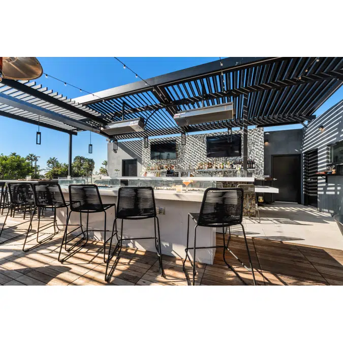 Signature Louvered Roof Pergola Rooftop Happy Hour