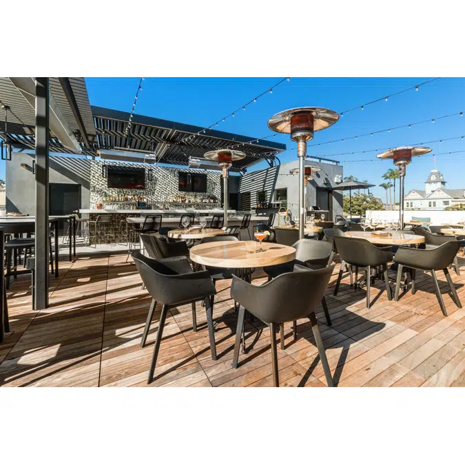 Signature Louvered Roof Pergola Rooftop Happy Hour