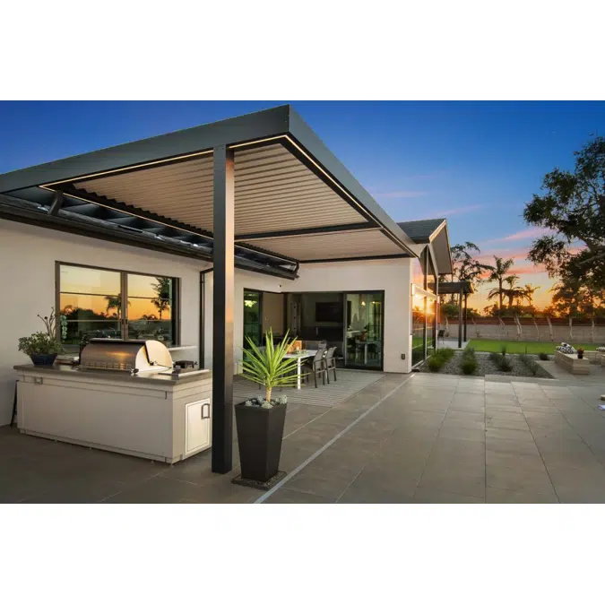 Signature Louvered Roof Pergola Tranquil Trio