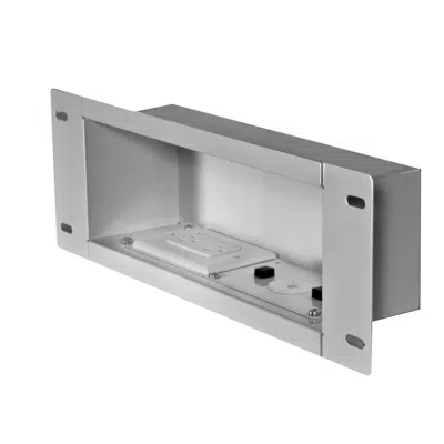 Image for Recessed Cable Management and Power Storage Accessory Box with Surge Protected Duplex Receptacle