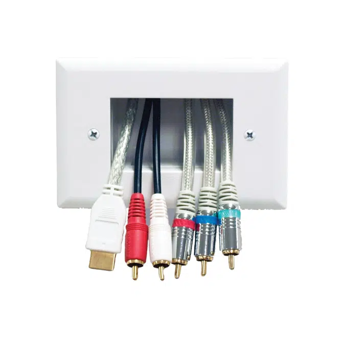 Easy Mount Recessed Low Voltage Cable Plate IBA4-W