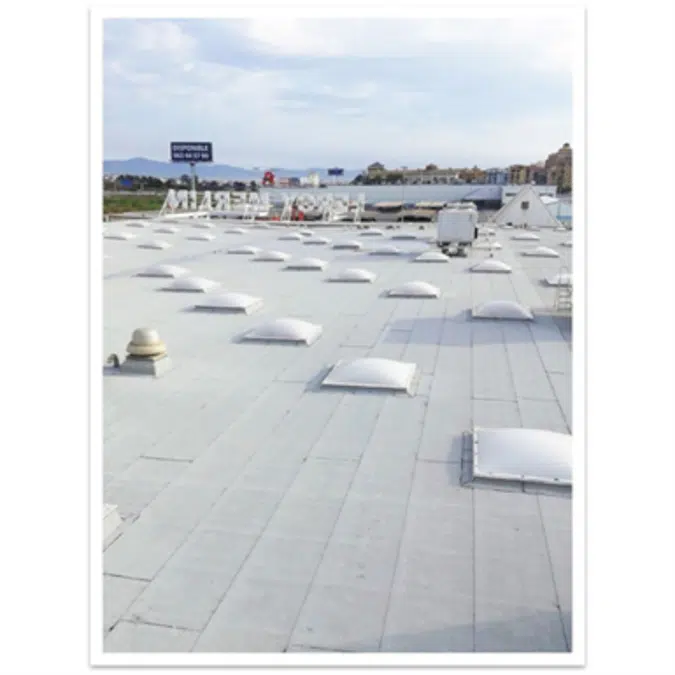 Roof system Paradiene 40.1.GS (White NOXACTIV, Grey, Green, Red), Adepar JS, XPS Insulation, Gravifiltre, Irex Profil, Siplast Primer over Concrete board