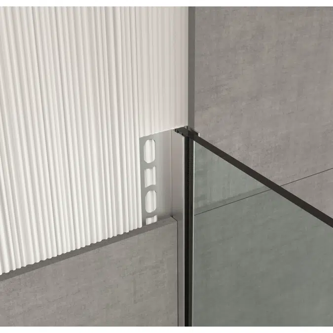 Profiles for floor level showers Glass Profile