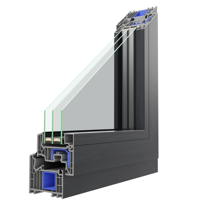BIM objects - Free download! OKNOPLAST window PAVA, single-sash balcony ...