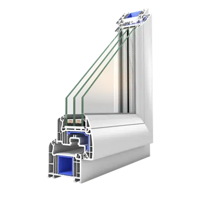 Image for OKNOPLAST window PROLUX, double-sash balcony window with a low threshold Win Step - fixed mullion