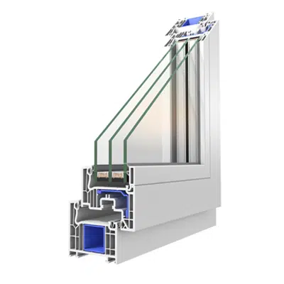 Image for OKNOPLAST window PIXEL, double-sash balcony window with a low threshold Win Step - fixed mullion