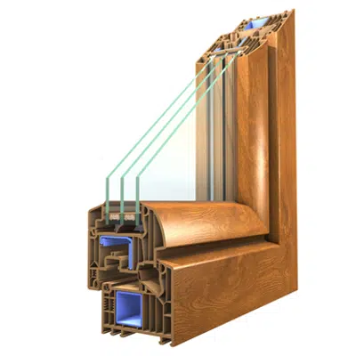 Image pour OKNOPLAST window WINERGETIC PREMIUM, double-sash balcony window with a low threshold Win Step - movable central mullion