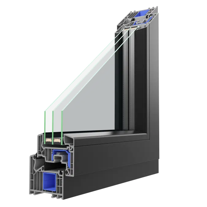 OKNOPLAST window PAVA, double-sash balcony window with a low threshold Win Step - movable central mullion