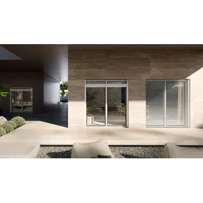 Image for OKNOPLAST window PILAR, double-sash balcony window with a low threshold Win Step - movable central mullion