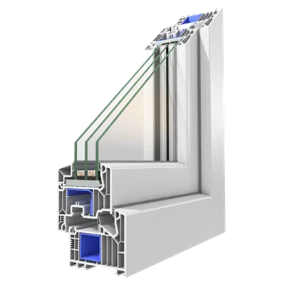 Image for OKNOPLAST window WINERGETIC STANDARD, double-sash balcony window with a low threshold Win Step - movable central mullion