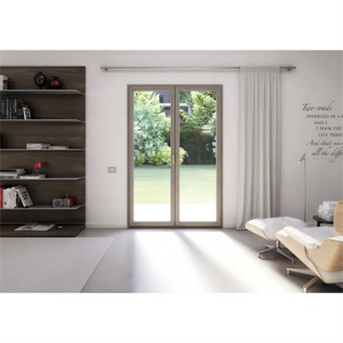 OKNOPLAST window PROLUX, double-sash balcony window with a low threshold Win Step - fixed mullion