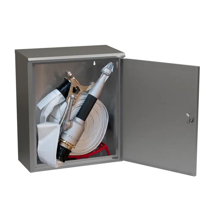 2/SPX FIRE HOSE SYSTEM FOR FIRE SERVICE USE DN 70 - "Murano Industrial" STAINLESS STEEL CABINET