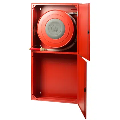 imagem para 80/VPE SWINGING FIRE HOSE REEL, WITH FIRE EXTINGUISHERS PLACE AT THE BASE