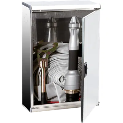 Image for 2/MPX FIRE HOSE SYSTEM FOR FIRE SERVICE USE DN 70 - "Electa" METAL DOOR STAINLESS STEEL CABINET