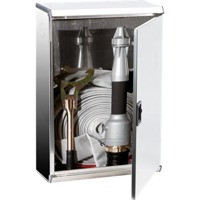 2/MPX FIRE HOSE SYSTEM FOR FIRE SERVICE USE DN 70 - "Electa" METAL DOOR STAINLESS STEEL CABINET