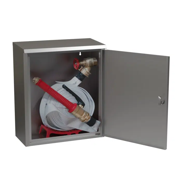 2/SX FIRE HYDRANT WITH LAY-FLAT HOSE "Murano Industrial" STAINLESS STEEL - METAL DOOR