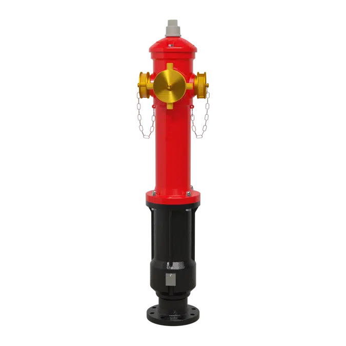 66/D DRY BARREL PILLAR HYDRANT STYLE EUR - DN 100 X 3 OUTLETS - BRASS CAPS