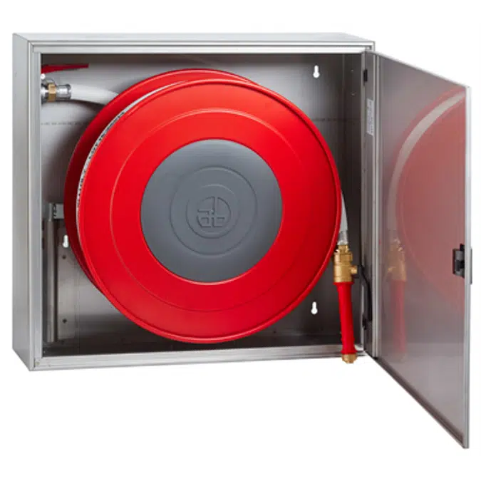 80/316 SWINGING FIRE HOSE REEL “Murano Collection” STAINLESS STEEL CABINET