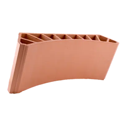 Image for Natural Smooth Hollow Clay Infill Block, Curved-Profile, 13 cm