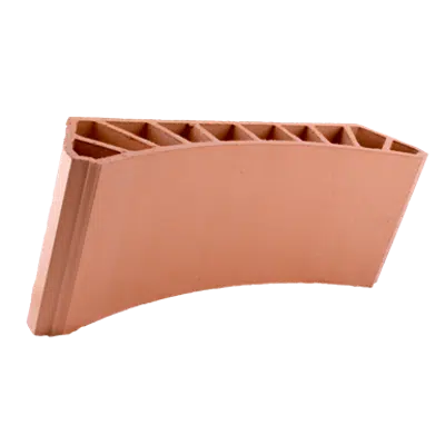 kép a termékről - Natural Smooth Hollow Clay Infill Block, Curved-Profile, 13 cm