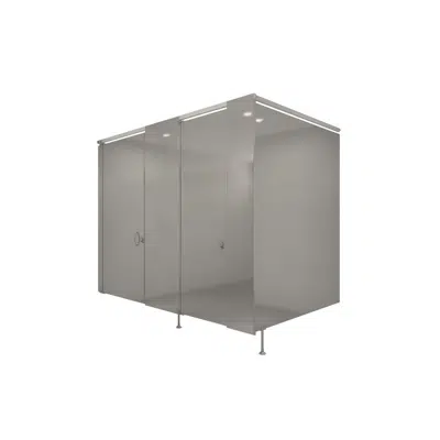 Imagem para Stainless Steel Toilet Partitions Pedestal Mounted}