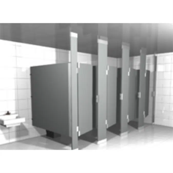 Solid Plastic Toilet Partitions Floor to Ceiling