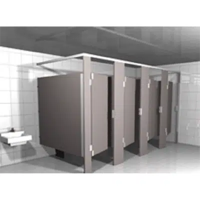Image for Solid Plastic Toilet Partitions Headrail Braced