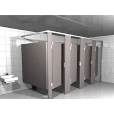 Solid Plastic Toilet Partitions Headrail Braced için görüntü