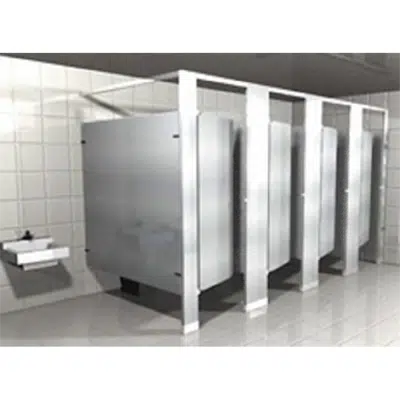 Image pour Powder Coated Toilet Partitions Headrail Braced