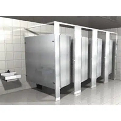 Image for Powder Coated Toilet Partitions Headrail Braced