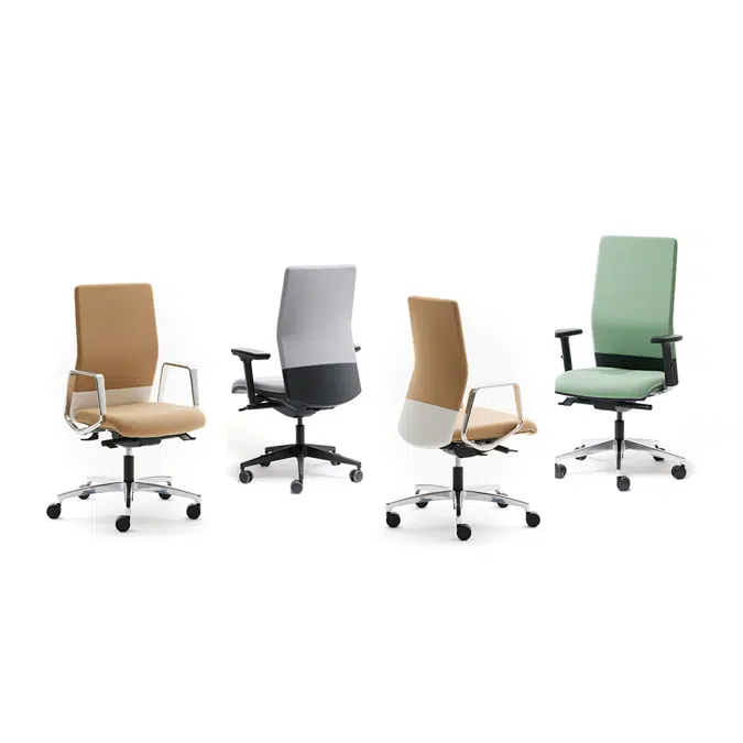 Boomerang upholstered task chairs
