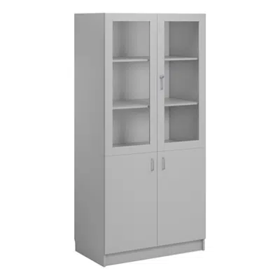 Norden material cabinet 2 solid 2 glas B100xD60xH210 grey