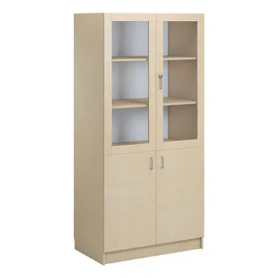 Norden material cabinet 2 solid 2 glas B100xD60xH210 birch