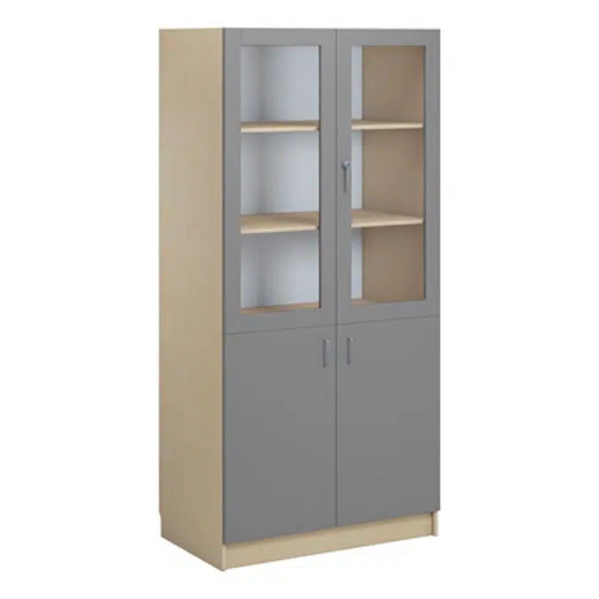 Norden material cabinet 2 solid 2 glas B100xD60xH210 birch