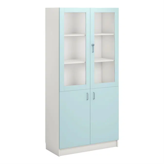Norden material cabinet 2 solid 2 glas B100xD47xH210 white