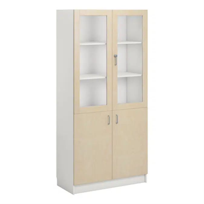 Norden material cabinet 2 solid 2 glas B100xD47xH210 white