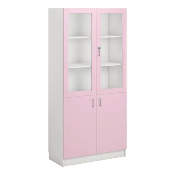 Norden material cabinet 2 solid 2 glas B100xD47xH210 white