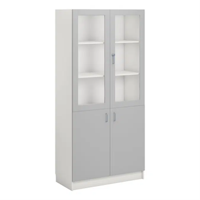 Norden material cabinet 2 solid 2 glas B100xD47xH210 white