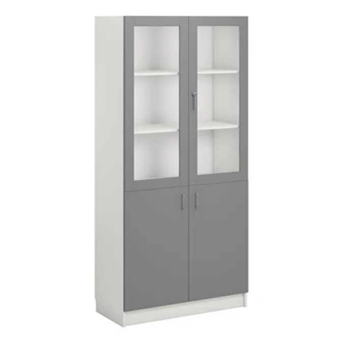 Norden material cabinet 2 solid 2 glas B100xD47xH210 white