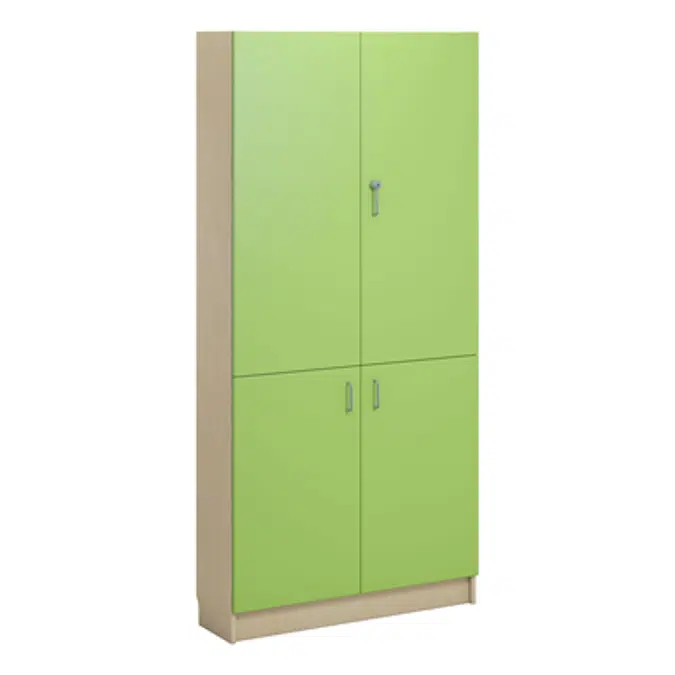 Norden material cabinet 4 solid door B100xD32xH210 birch