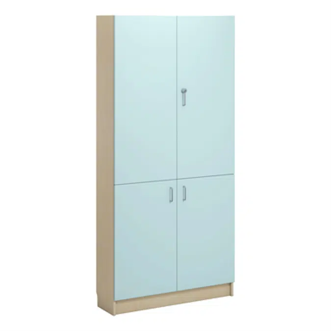 Norden material cabinet 4 solid door B100xD32xH210 birch