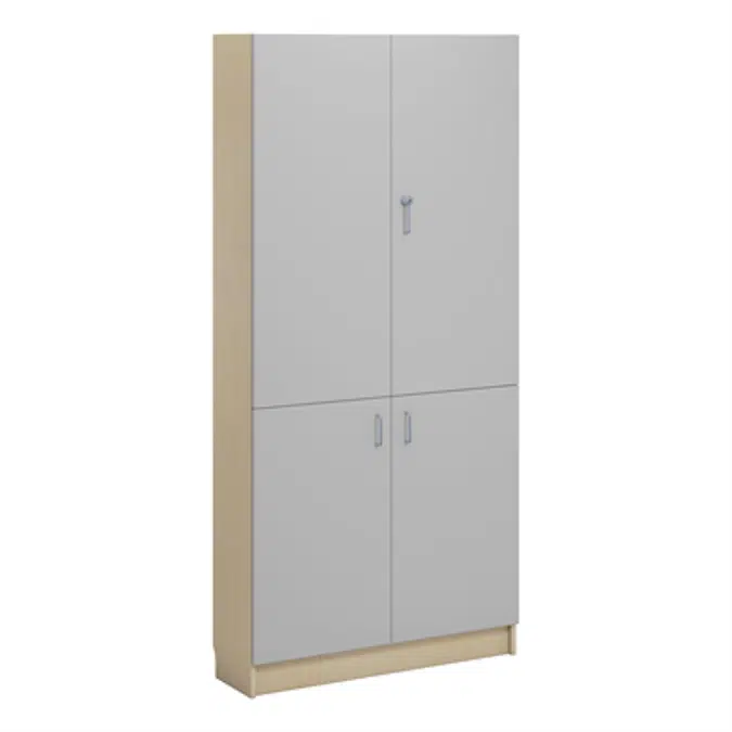 Norden material cabinet 4 solid door B100xD32xH210 birch
